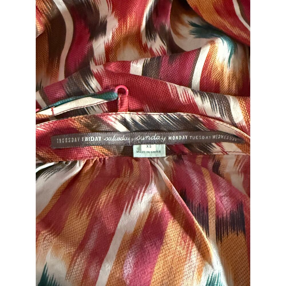 Anthropologie Saturday Sunday Recoleta Ikat Silk Dress XS - Picture 7 of 8